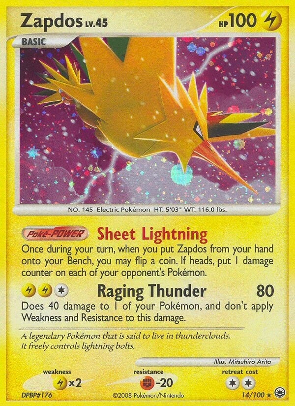 Image for Zapdos (14/100) (Majestic Dawn) - Pokemon