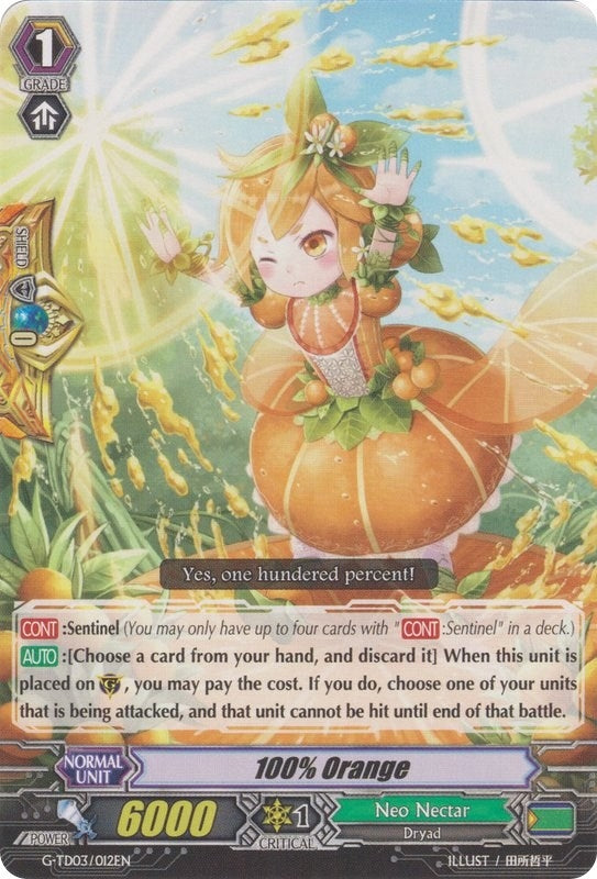 100% Orange (3012) [G-TD03] - Cardfight Vanguard Single